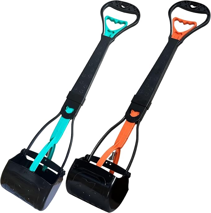 2-Piece Pooper Scooper for Large Medium &amp; Small Dogs Heavy Duty,Long Handled Dog Poop Scooper for Grass,Durable Dog Poop Pick Up Tool