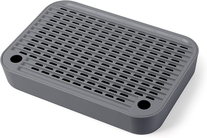 Cat Litter Box Ramp Mat with Filter Function, Cat Step Pedal Stool for Self-Cleaning Litter Box, Easy to Clean, Ideal for Kitten &amp; Elderly Cats (Dark Grey)