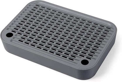 Cat Litter Box Ramp Mat with Filter Function, Cat Step Pedal Stool for Self-Cleaning Litter Box, Easy to Clean, Ideal for Kitten &amp; Elderly Cats (Dark Grey)