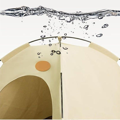 BreezyDen Pop-Up Pet Tent – Portable Indoor/Outdoor Cat Tent, Waterproof Pet Hideaway for Cats &amp; Small Dogs with Mesh Window, Anti-Slip Base &amp; Washable Design (White, S (4 catties Kitten))