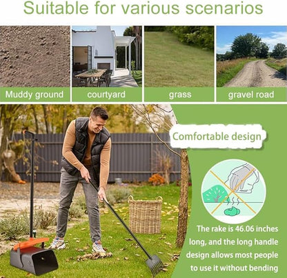 Dog Pooper Scooper with Rotating Bucket &amp; Rake – 46” Adjustable Long Handle Includes 85 Waste Bags – Heavy Duty Poop Scooper for Large Medium &amp; Small Dogs – Yard Lawn Gravel &amp; Dirt Cleanup
