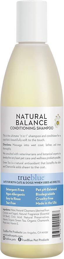 TrueBlue Natural Balance Conditioning Dog Shampoo with Green Tea &amp; Chamomile - Cleansing Wash, Deodorizing, Moisturizing – Toxin Free, Natural Botanical Blend – Tearless Cleaner – 12 Fl. Oz.