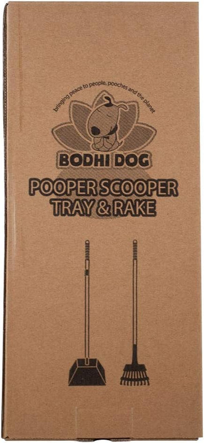 Bodhi Dog Pooper Scooper for Small to Large Dogs - Heavy Duty Metal Long Handle Tray &amp; Rake Poop Scoop - Durable, Rust-Resistant, Great for Grass, Streets, Gravel &amp; Outdoor Cleanups