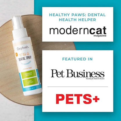 Oxyfresh Advanced Pet Dental Spray – Instant Dog and Cat Fresh Breath: Easiest No Brushing Pet Dental Solution for Dogs and Cats – Best Way to Fight Plaque, Keep Teeth &amp; Gums Healthy, 8oz.