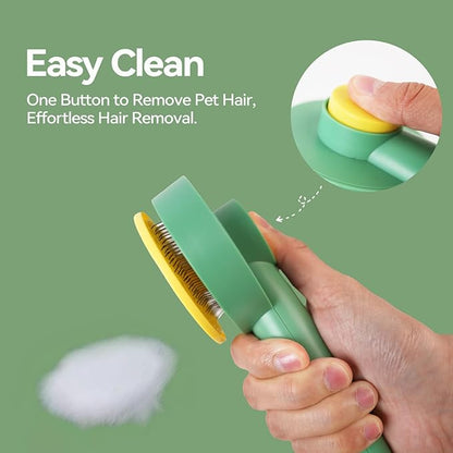Dog &amp; Cat Brush,Pet Grooming Kit 4PCS- Dog Brush for Shedding| A Pair Pet Hair Removal Gloves| Metal Comb for dog.Removes Undercoat, Loose Hair, Tangled, Dirt and Massages. All hair Types