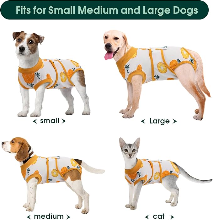 Kuoser Recovery Suit for Dogs Cats After Surgery, Professional Pet Recovery Shirt Dog Abdominal Wounds Bandages, Substitute E-Collar &amp; Cone,Prevent Licking Dog Onesies Pet Surgery Recovery Suit