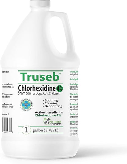 Topical Chlorhexidine 4% Shampoo for Dogs, Cats &amp; Horses (Gallon)- with Aloe for Cleansing (USA) (Chlorhexidine 4% Shampoo, 1 Gallon)