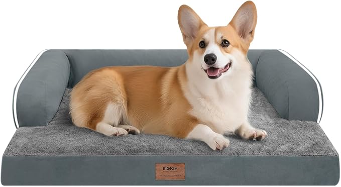 Dog Bed Medium Size Dog-Orthopedic Waterproof Bed for Dogs,Foam Couch Sofa with Washable Removable Cover &amp; Non-Slip Bottom-Dark Grey