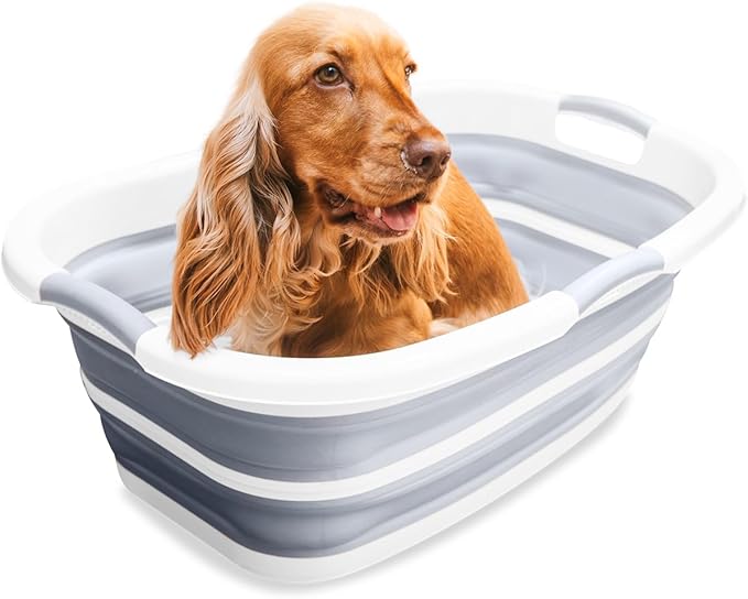Smoochie Collapsible Pet Bathtub &amp; Washing Station – Portable, Space-Saving Tub for Dogs &amp; Cats, Indoor &amp; Outdoor Grooming