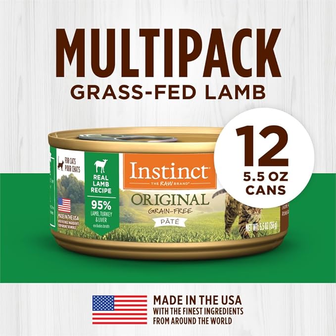Instinct Original Grain Free Real Lamb Recipe Natural Wet Canned Cat Food by Nature&