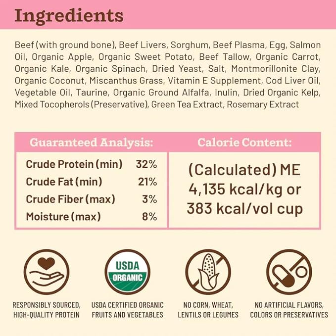 Primal Kibble in The Raw, Freeze Dried Cat Food, Beef, Scoop &amp; Serve, Made with Raw Protein, Whole Ingredient Nutrition, Crafted in The USA, Dry Cat Food, 24 Ounce (1.5 lb) Bag