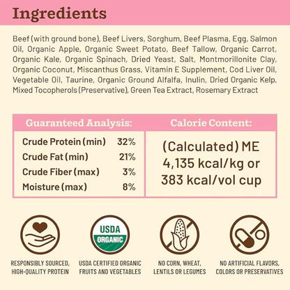 Primal Kibble in The Raw, Freeze Dried Cat Food, Beef, Scoop &amp; Serve, Made with Raw Protein, Whole Ingredient Nutrition, Crafted in The USA, Dry Cat Food, 24 Ounce (1.5 lb) Bag