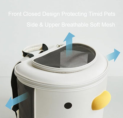 PURROOM Cat Carrier Backpack, Pet Backpacks for Carrying Small Dogs, Cute Design. Upper Cover &amp; Side Ventilation Soft Mesh &amp; Safety Straps. Used for Travel, Hiking, Car, Go to Vet, Outdoor.