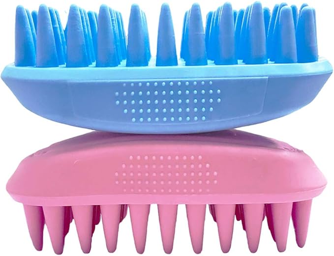 Pet Silicone Shampoo Brush for Long &amp; Short Hair, Pink ( New ), Medium Large Pets Dogs Cats, Silicone Shower Wash Curry Brush, Massage Comb