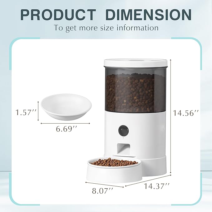 Warcat Vacuum Automatic Smart Cat Feeder with Timed Remote Control &amp; Visual Monitoring, APP-Enabled Pet Food Dispenser for Cats, Dogs &amp; Small Animals, Automatic Feeding Solution