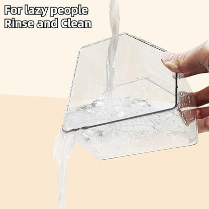 Hamster Sand Bath Box Container, Small Pet Sandbox Lid Design Take Bath Wooden Sandbox Dust Bath, Transparent Bathroom &amp; Digging Box Acrylic Syrian Hamster Litter Box Small Animal Accessories (C)