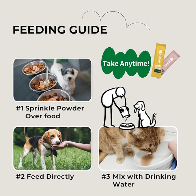 Oh!Pet® 5-in-1 Digestive Probiotics – 7B CFU Powder for Dogs &amp; Cats with Prebiotics &amp; Enzymes (Codfish, 30 Packets)