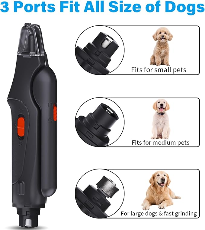 2 in 1 Dog Nail Clippers &amp; Cat Nail Clippers Trimmers for Large Medium Small Dogs Cats Claw Trimmer Quick Sensor and Safety Guard USB Rechargeable Dogs Nail Trimmer with Catcher &amp; 2 LED Lights