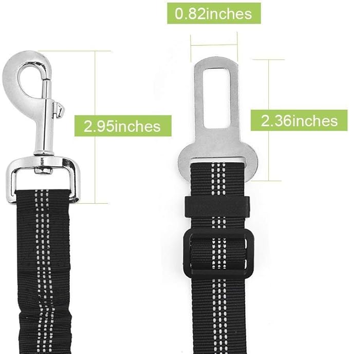 SlowTon Dog Seat Belt Harness for Car, Dog Car Harness Adjustable Mesh Breathable &amp; Dog Seatbelt Safety Tether with Elastic Bungee for Small Medium Large Pets(Blue, Single Clip, XS)