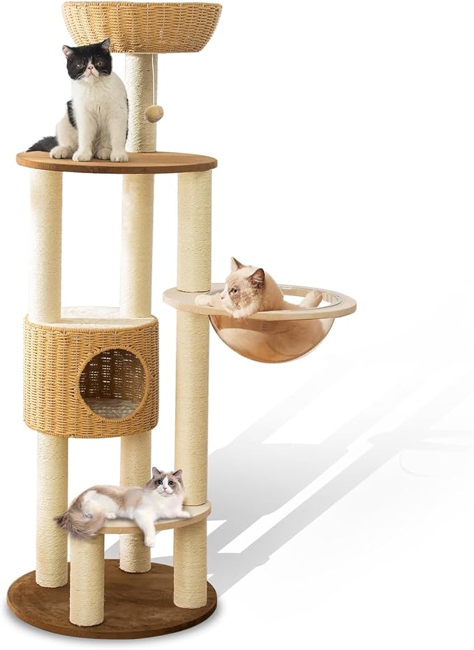 2025 Modern Cat Tree Tower for Large Cats, Advanced Space Module Cat&
