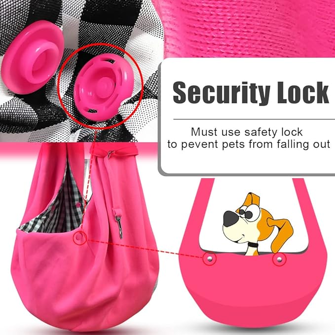 Tomkas Small Dog Sling Carrier - Classic Pocket &amp; Classic Strap - for 3-10 lbs Pets(Rosered)