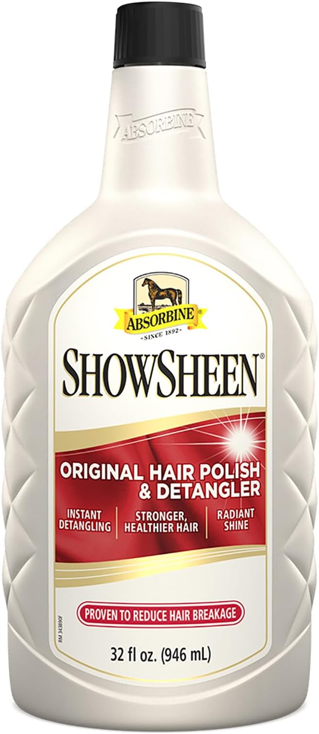 Absorbine ShowSheen Hair Polish &amp; Detangler 32oz Refill Bottle, Horse and Dog Coat, Mane and Tail, Instant Detangling &amp; Reduces Hair Breakage for Healthy Grooming &amp; Radiant Shine