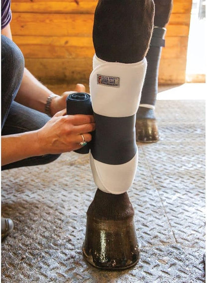 Dura-Tech Tekno-Dri No Bow Leg Wraps for Horses | Size 16" | Enhanced with Tekno-Dri | Sweat-Absorbing | Ideal for Stall Wrapping &amp; Trailering | 30" Long | Sold in Pairs