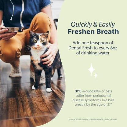 Dental Fresh Water Additive for Cats, Original Formula, 8 oz – Cat Breath Freshener – Products for Cats to Help Overall Cat Dental Health