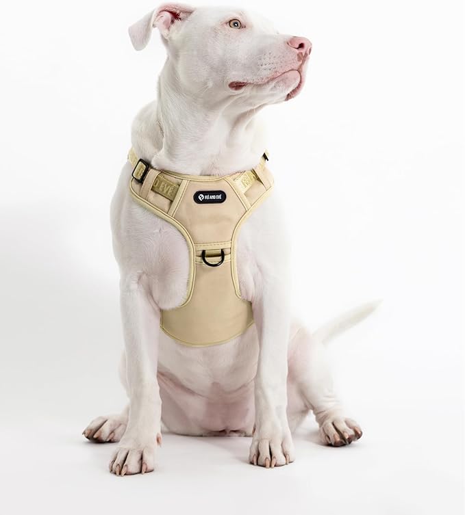 2025 New Edition, Fei &amp; Eve MagEase Dog Harness - 3-Second Magnetic Buckles | 3-Point No-Pull Control | Heavy-Duty 900D Nylon | Dual Safety Handles | Breathable Mesh | Adjustable Fit,X-Large,Champagne