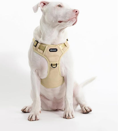 2025 New Edition, Fei &amp; Eve MagEase Dog Harness - 3-Second Magnetic Buckles | 3-Point No-Pull Control | Heavy-Duty 900D Nylon | Dual Safety Handles | Breathable Mesh | Adjustable Fit, Large, Champagne