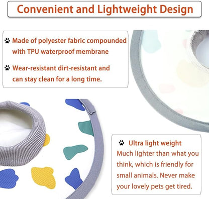 Cat Cone Collar 2pcs Adjustable Protective Collar for Pet Cat Recovery, Wound Healing (A-Milk, M+L)