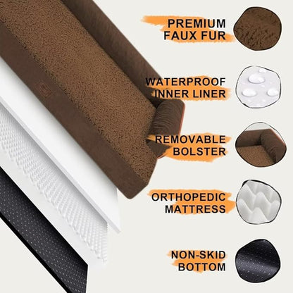 Dog Bed Medium Size Dog-Orthopedic Waterproof Bed for Dogs,Foam Couch Sofa with Washable Removable Cover &amp; Non-Slip Bottom-Coffee