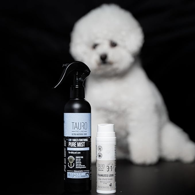 Clear Eyes Solution Set 6in1 Multi-Functional Pure Mist and Stainless Look Clay Mask - Tear Stain Remover, Eye Cleaner - Eye Care Ear Care Grooming Treatment for All Dogs and Cats Eyes