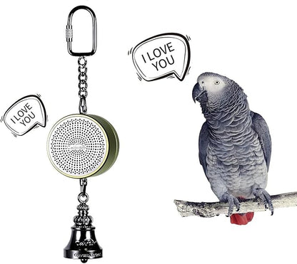 Colorday Bird Toys Parrot Talking Coach &amp; Interactive Voice Bell for Parakeet, African Grey, Amazon Parrots, Quaker, Cockatiel, Conure (Green)