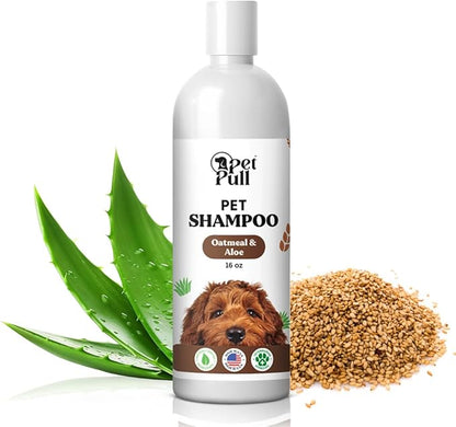 Pet Shampoo and Conditioner for Dogs and Cats - Plant-Based Dog Shampoo Cleanser - Pet Supplies for Pets - Sensitive Skin Dog Wash- Made in The USA (16 oz) (Oatmeal &amp; Aloe, Shampoo)
