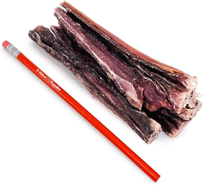 ValueBull Beef Jerky Gullet Sticks, Premium Dog Chews, 6 Inch, 200 Count Bulk Pack - Natural Collagen, Glucosamine &amp; Chondroitin for Joint Health, Single-Ingredient Beef Esophagus