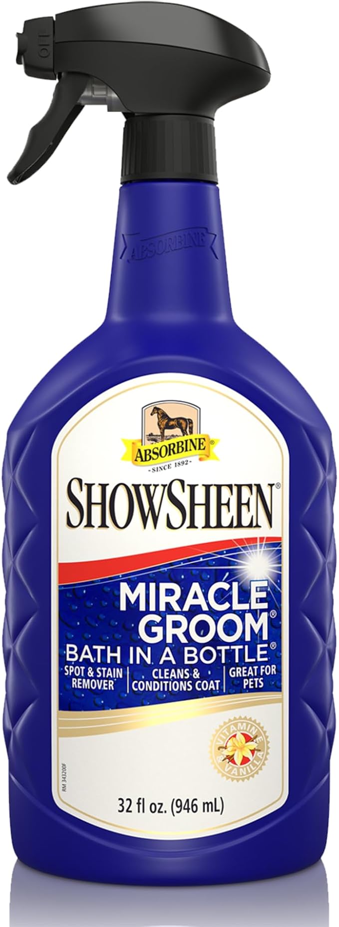 Absorbine ShowSheen Miracle Groom Waterless Shampoo, 5-in-1 Formula for Coat, Mane &amp; Tail, 32oz