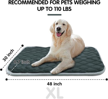 furrybaby Dog Bed Mat Flat Crate Mat with Anti-Slip Bottom Machine Washable Pet Kennel Pad for Dog Sleeping (XL 48x30&