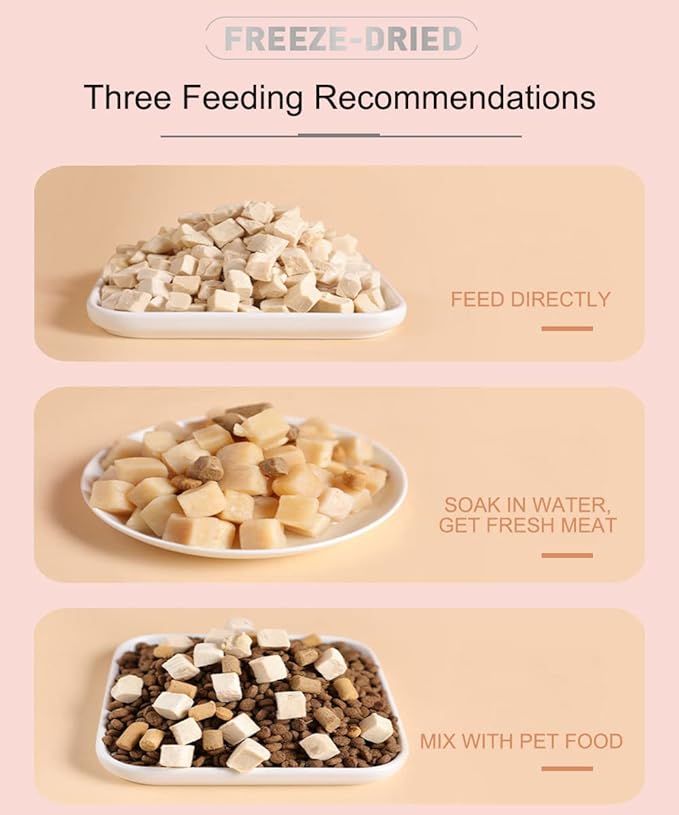 Freeze Dried Chicken Cat &amp; Dog Treats –15OZ Chicken Meat - High Protein, Bite-Sized, Training Treats Snacks