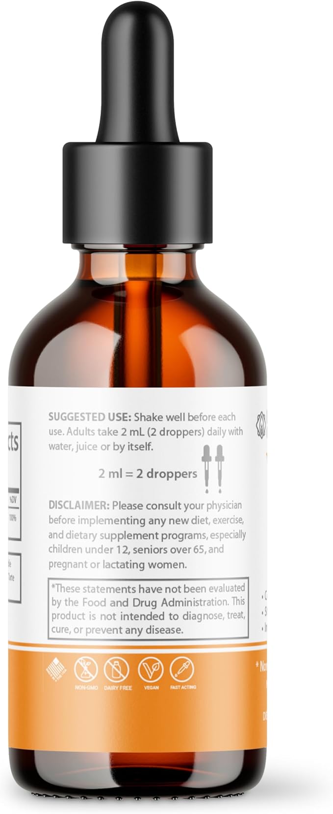 Vitamin C Supplement | Liquid Vitamin C Liquid Drops for Adults &amp; Kids | Acerola Cherry | Immune Support Supplement | Antioxidant | Skin | Vegan | Non-GMO | Gluten Free | 2 Fl