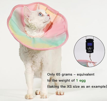 Touchdog Foldable Dog Cone Collar for Cats &amp; Dogs - Adjustable Soft Recovery Collar with Waterproof PU Coating, Lightweight Design, 24.5cm/9.6in Wide Barrier (Blue Gradient Color, S)