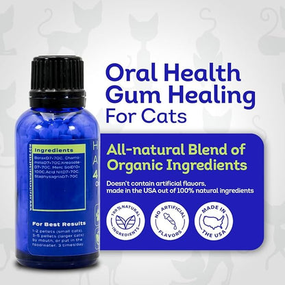 HA4E - Cat Oral Health - Relieves Inflammation, Soothes Pain &amp; Fights Gum Disease - Natural, Non-GMO, Organic, Gluten-Free &amp; Chemical-Free - 300 Tablets