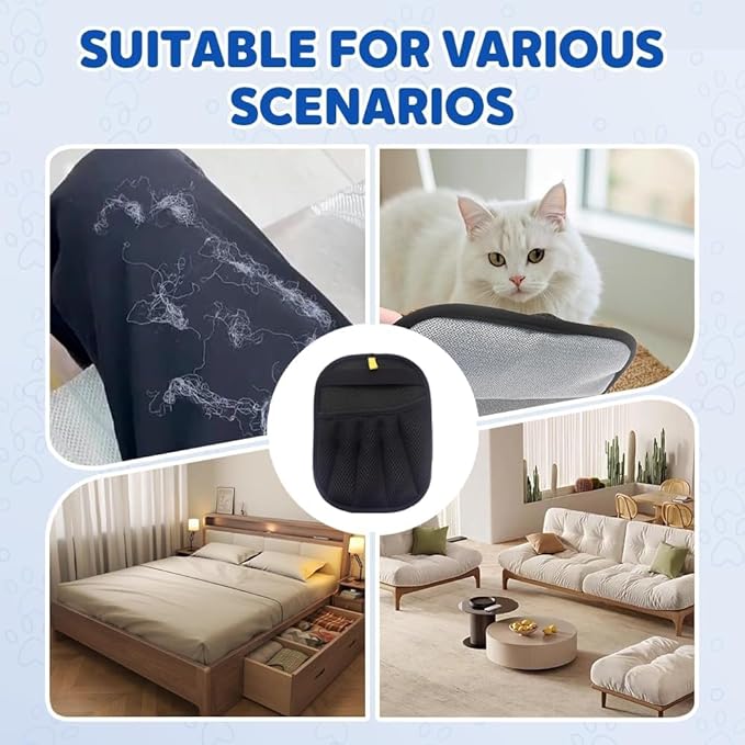 Static Pet Hair Removal Glove for Cats &amp; Dogs, Efficient Grooming Gloves for Pet Hair, Cat Grooming Gloves for Hair Removal