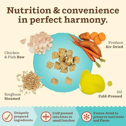Primal Kibble in The Raw, Freeze Dried Cat Food, Chicken &amp; Fish, Scoop &amp; Serve, Made with Raw Protein, Whole Ingredient Nutrition, Crafted in The USA, Dry Cat Food, 24 Ounce (1.5 lb) Bag