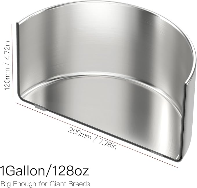 1Gallon Double Layer 304 Stainless Steel Dog Bowl - Insulated &amp; Durable | Non-Slip Base | Easy to Clean | BPA-Free Safe Dog Water Bowl[128oz for Large Giant Breeds]