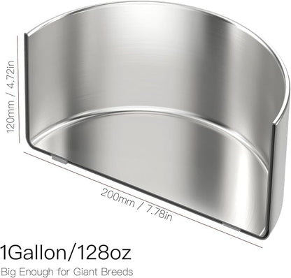 1Gallon Double Layer 304 Stainless Steel Dog Bowl - Insulated &amp; Durable | Non-Slip Base | Easy to Clean | BPA-Free Safe Dog Water Bowl[128oz for Large Giant Breeds]