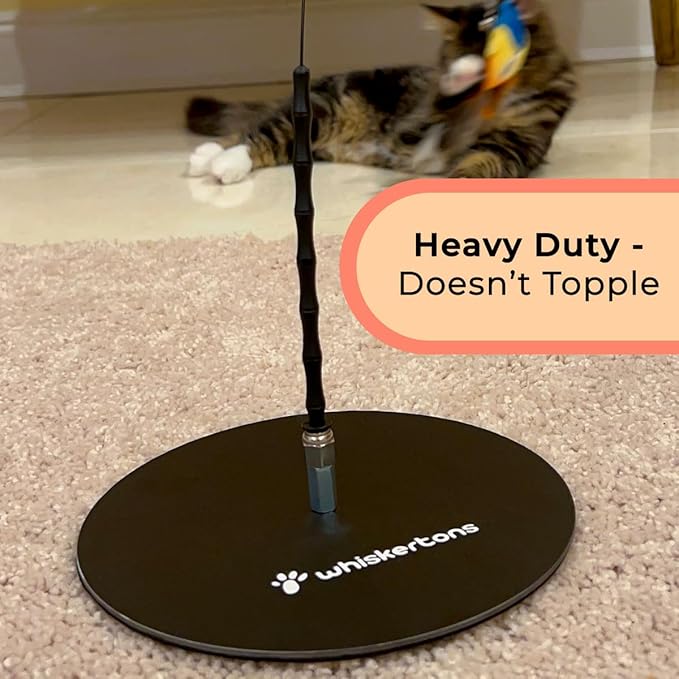 Interactive Catnip Bird Toy Set, Interactive Cat Toys for Indoor Cats, Cat Feather Toy, Suction Cup, Weighted Base, 5 Replacement Birds, Feathers &amp; Bells, Realistic Bird Impression