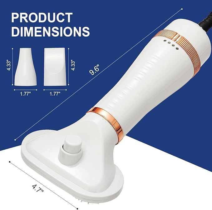 3-in-1 Pet Hair Dryer Brush for Dogs &amp; Cats Portable, Dog Hair Blower &amp; Slicker Brush Adjustable Temp (Low/Middle/High), Overheat Protection