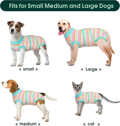 Kuoser Recovery Suit for Dogs Cats After Surgery, Professional Pet Recovery Shirt Dog Abdominal Wounds Bandages, Substitute E-Collar &amp; Cone,Prevent Licking Dog Onesies Pet Surgery Recovery Suit