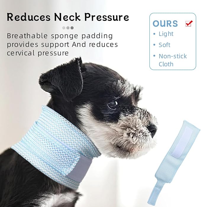 Cat Neck Brace Cover - Breathable &amp; Adjustable Elizabethan Collar for Post-Surgery Recovery Anti-Scratch Anti-Lick Protection, Cervical Cone for Small Medium Large Dogs Puppies Kittens (X-Large,Blue)